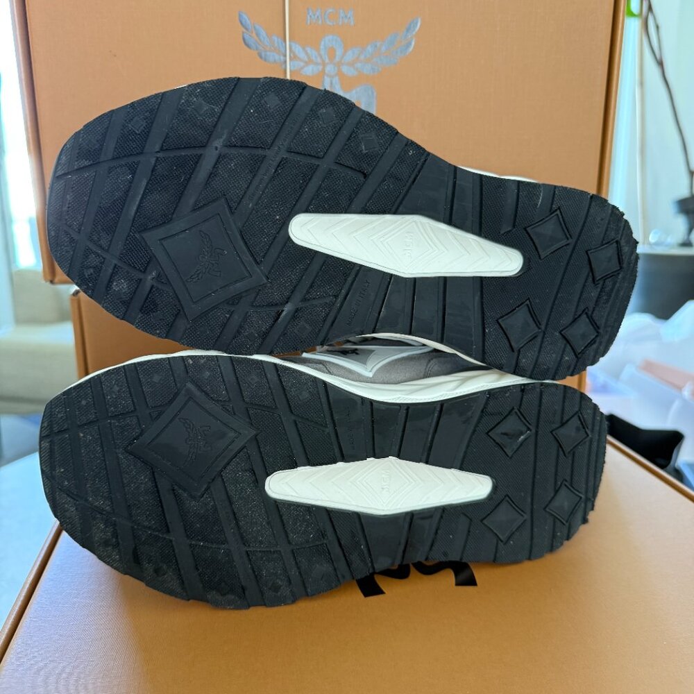 MCM Skywander Calf Suede & Leather Low-Top Lace-Up Women's Sneakers , sz 37 - Picture 3 of 12